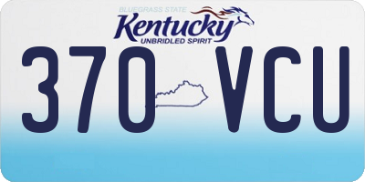 KY license plate 370VCU