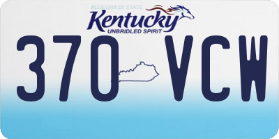 KY license plate 370VCW