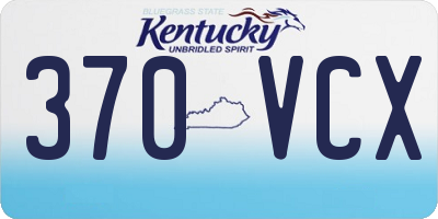 KY license plate 370VCX