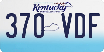 KY license plate 370VDF
