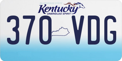 KY license plate 370VDG