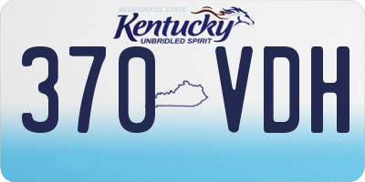 KY license plate 370VDH