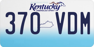 KY license plate 370VDM