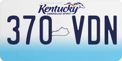 KY license plate 370VDN