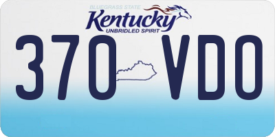 KY license plate 370VDO