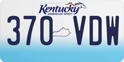 KY license plate 370VDW
