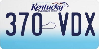 KY license plate 370VDX