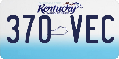 KY license plate 370VEC