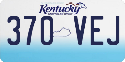 KY license plate 370VEJ