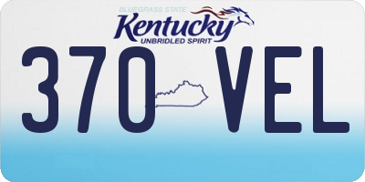 KY license plate 370VEL