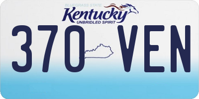 KY license plate 370VEN