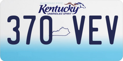 KY license plate 370VEV