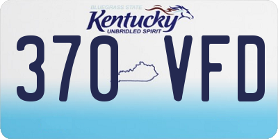 KY license plate 370VFD