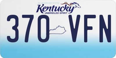 KY license plate 370VFN