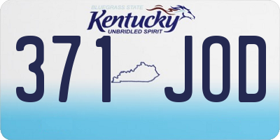 KY license plate 371JOD