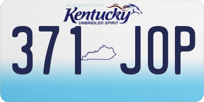 KY license plate 371JOP