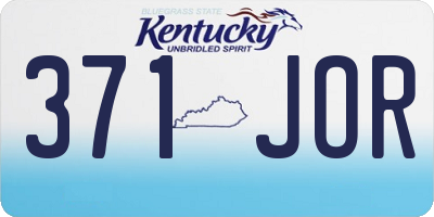 KY license plate 371JOR