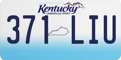 KY license plate 371LIU