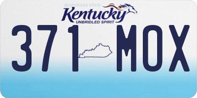 KY license plate 371MOX