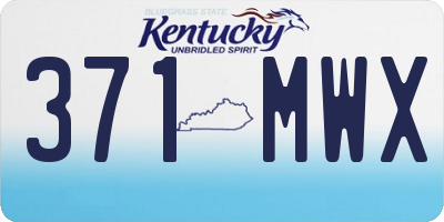 KY license plate 371MWX