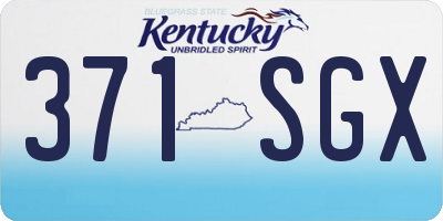 KY license plate 371SGX