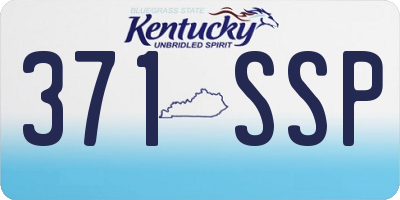 KY license plate 371SSP