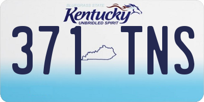 KY license plate 371TNS