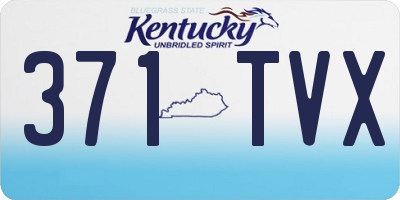 KY license plate 371TVX