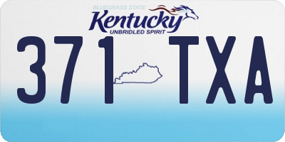 KY license plate 371TXA