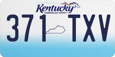 KY license plate 371TXV