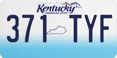 KY license plate 371TYF