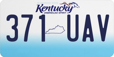 KY license plate 371UAV