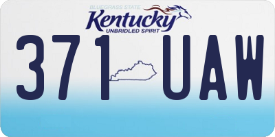 KY license plate 371UAW