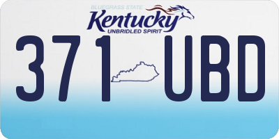 KY license plate 371UBD