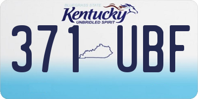 KY license plate 371UBF