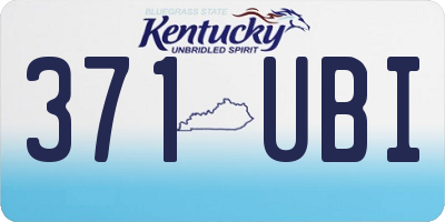 KY license plate 371UBI