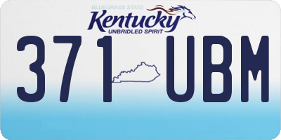 KY license plate 371UBM