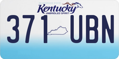 KY license plate 371UBN