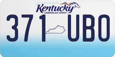 KY license plate 371UBO