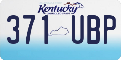 KY license plate 371UBP
