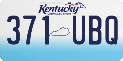 KY license plate 371UBQ