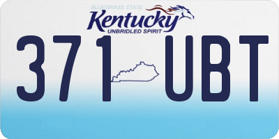 KY license plate 371UBT