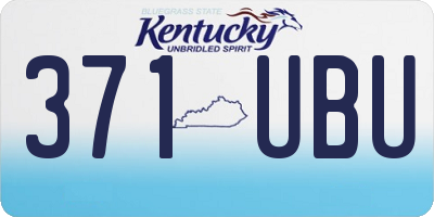 KY license plate 371UBU