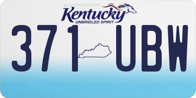KY license plate 371UBW