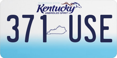 KY license plate 371USE