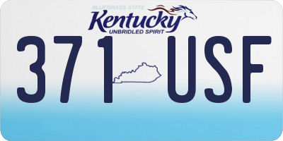 KY license plate 371USF