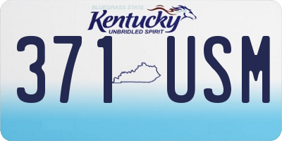 KY license plate 371USM