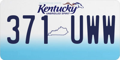 KY license plate 371UWW