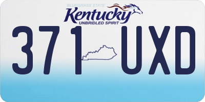KY license plate 371UXD