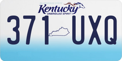 KY license plate 371UXQ